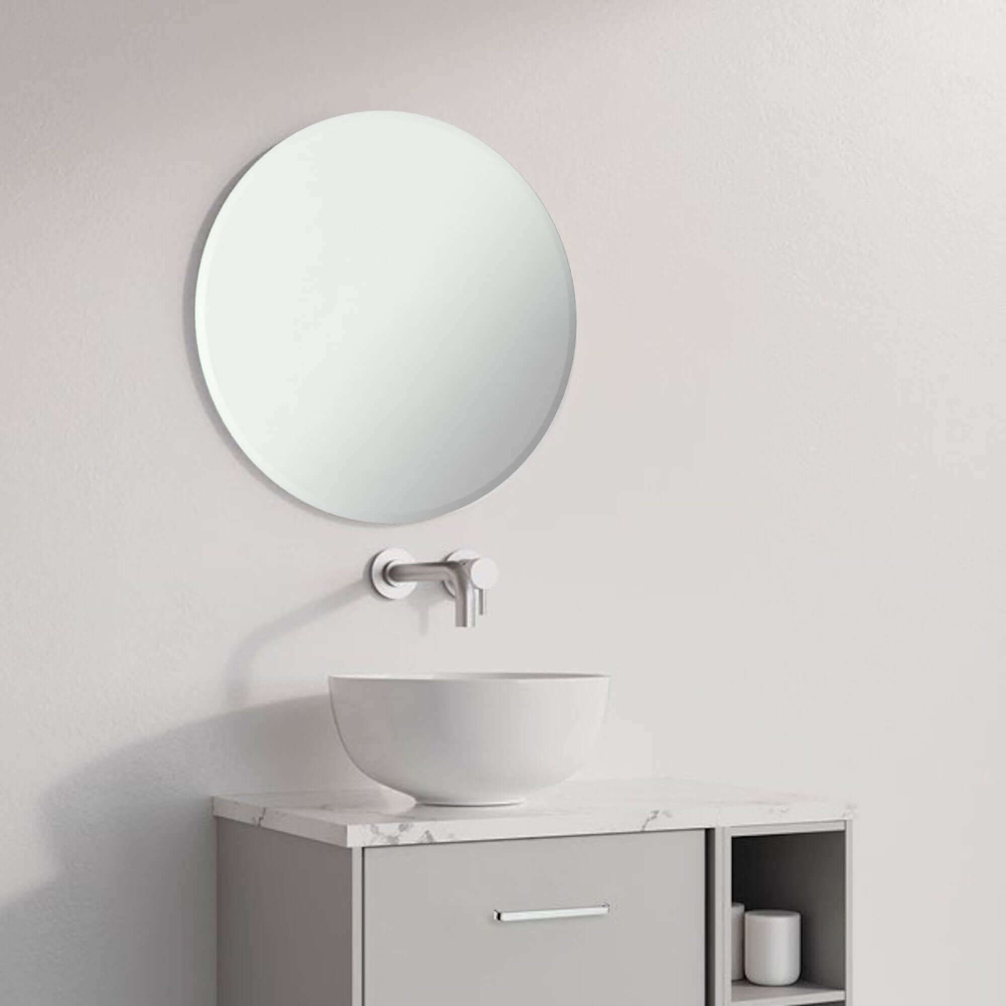 Buy Horizon frameless mirror polished edge 400mm - round Online UK | HOUSE OF ENKI